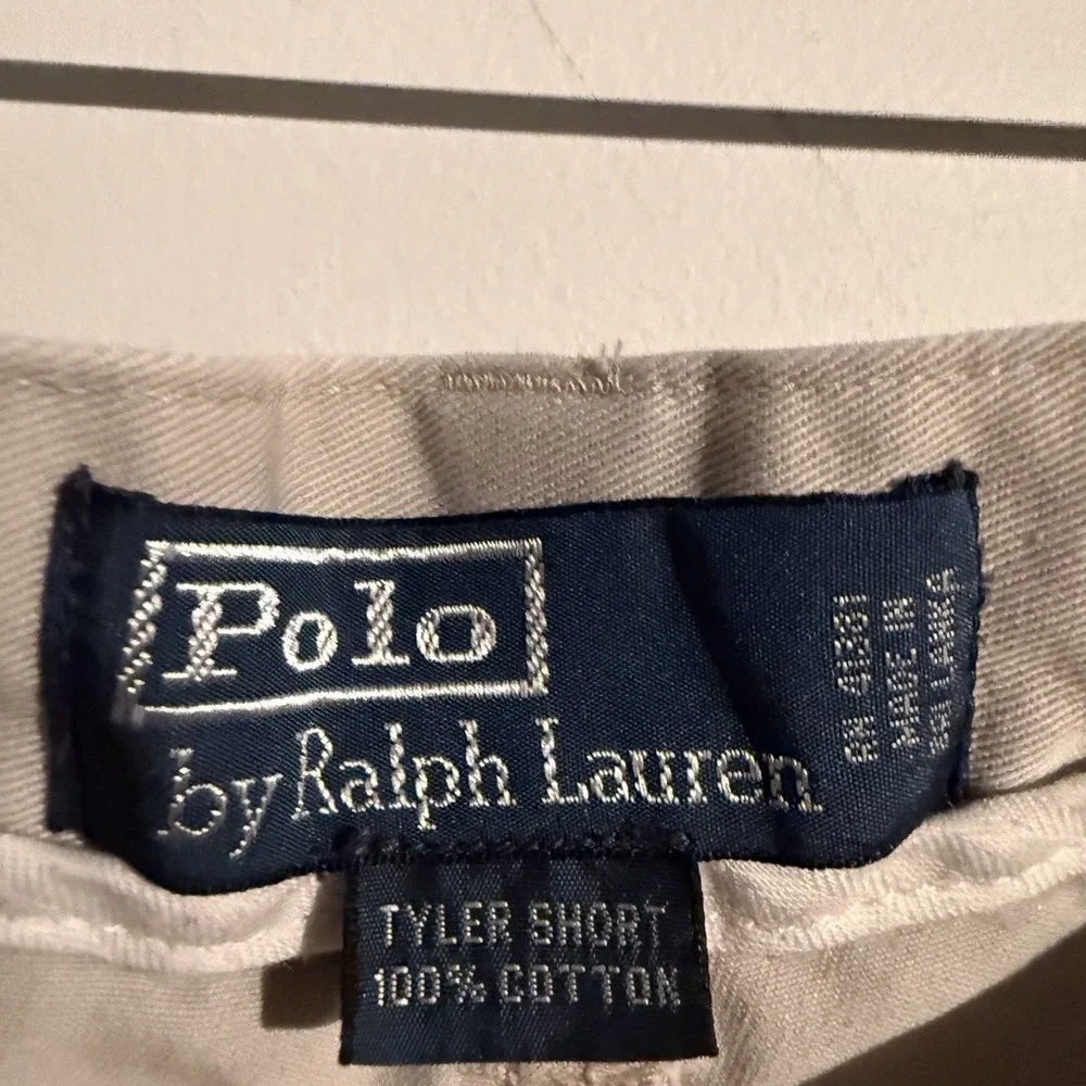 Polo Ralph Lauren Men's Size 40 Pleated Chino Tyler Shorts Khaki Cotton Classic